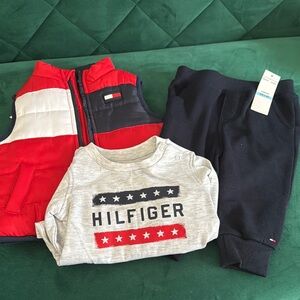 NWT Tommy Hilfiger Red and Blue 3 Piece Matching Set for Casual Comfort